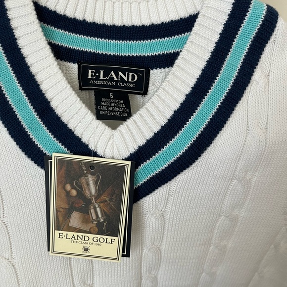 E Land Boys White Sweater Vest- 5 - Picture 3 of 3